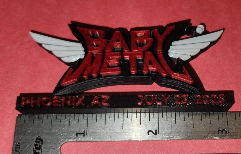 Babymetal Plaque - Old Logo - Detached Wings For Easy Multicolor Print