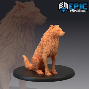 Winter Wolf Sitting / Dire Wolf / Forest Monster Encounter