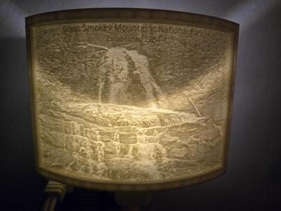 Great Smokey Mountains National Park Waterfall Nightlight Lithophane