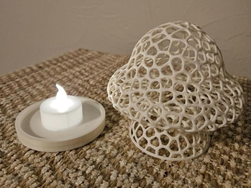Voronoi Mushroom Tea Light Globe and Base