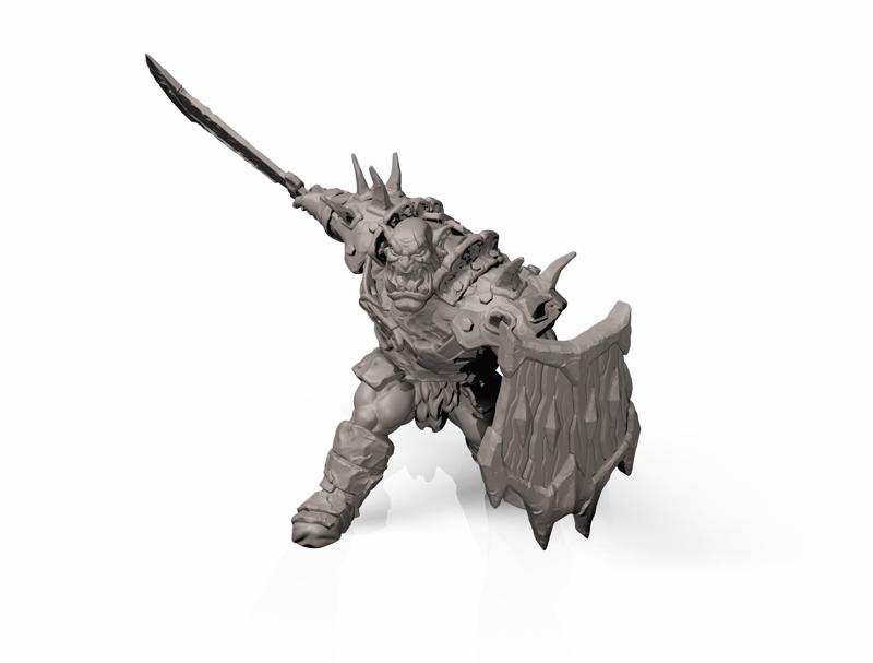 Black Orc Fighter - - Professionally pre-supported!