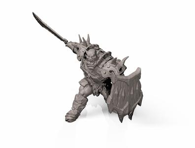 Black Orc Fighter - - Professionally pre-supported!