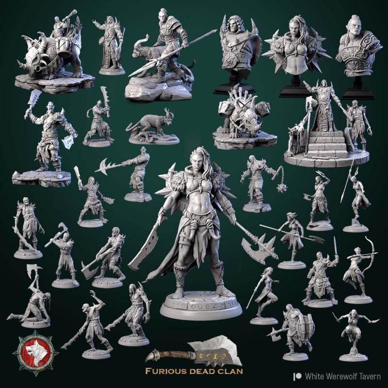 'Furious Dead Clan' October 2022 release 24 STL's miniatures pre-supported