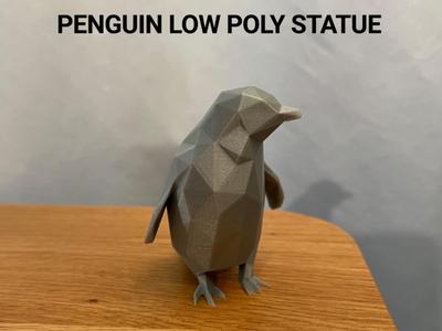 Penguin Low Poly Statue