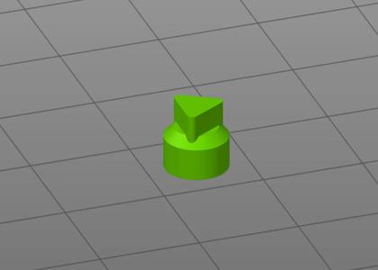 Push button triangle cap