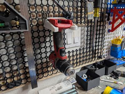 ANGLED Ryobi/Milwaukee Drill Holder for Multiboard