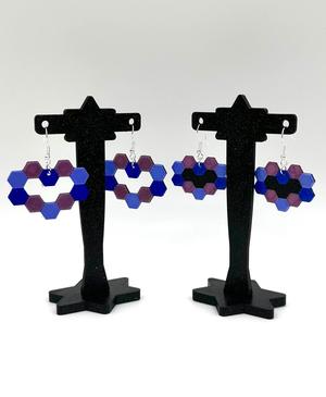 Hex heart earrings V2
