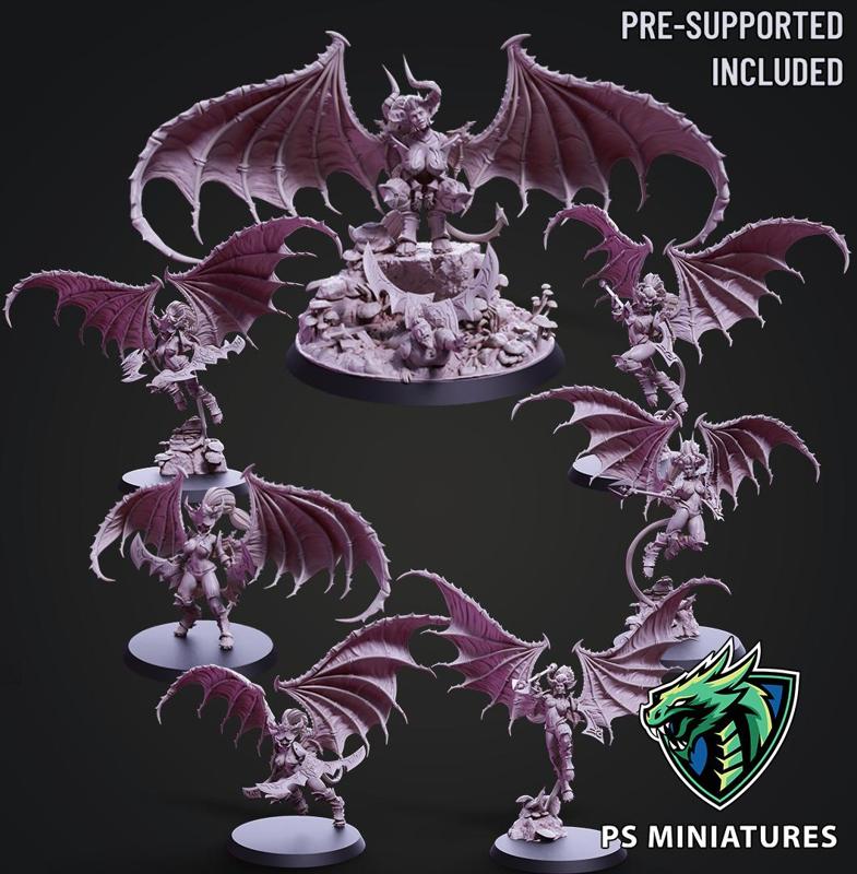 Drow Demonic Harpys and Valkyries Bundle - Include 7 pinup versions