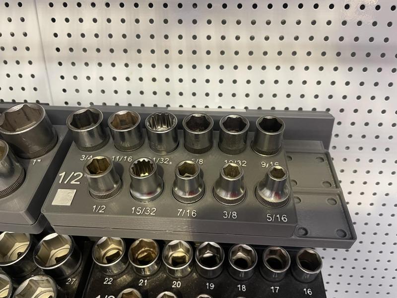 socket holder bin 1/2 to 3/4 sae, gridfinity