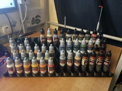 Vallejo Gridfinity Paint Rack x37 + brush docks