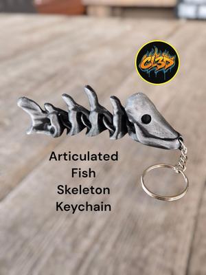 Articulated Fish Skeleton Keychain