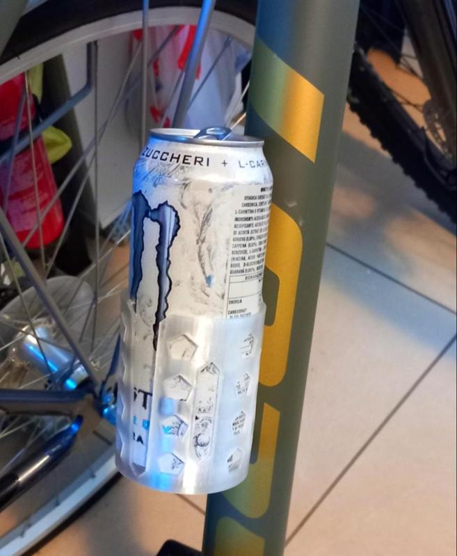 Bike Frame Can Carrier - 500ml Monster Energy can size - city bike / mountain bike / e-bike