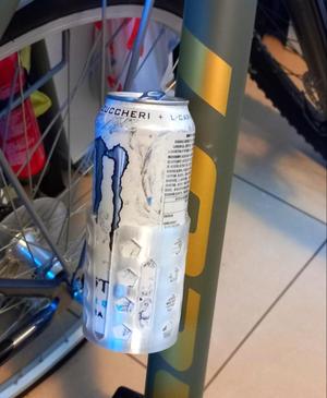 Bike Frame Can Carrier - 500ml Monster Energy can size - city bike / mountain bike / e-bike