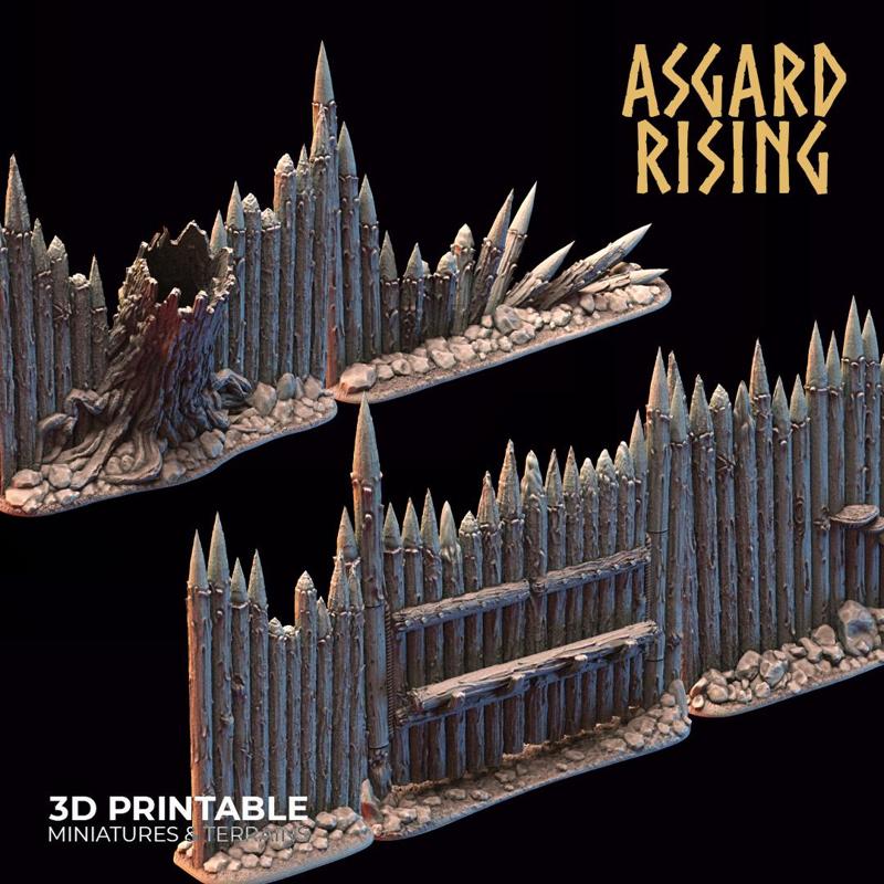 Fortified Village - Palisades /Modular/ /Terrain/ /Pre-supported/
