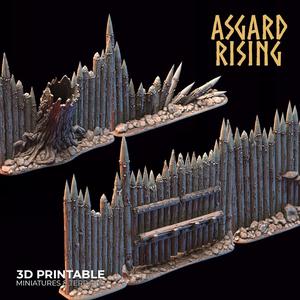 Fortified Village - Palisades /Modular/ /Terrain/ /Pre-supported/