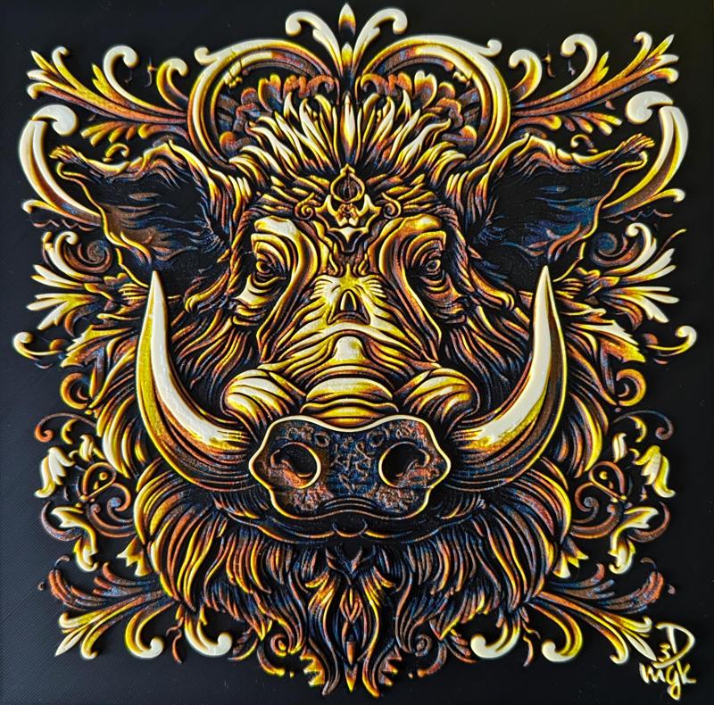 Wallace the Warthog - Hueforge Print