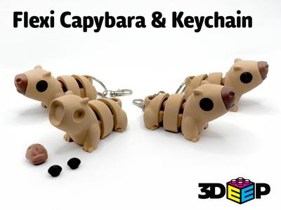 Flexi Capybara & Keychain - No Supports