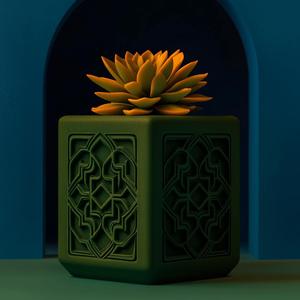 Arabesque Bloom Planter - Decorative Succulent Holder with Intricate Patterns