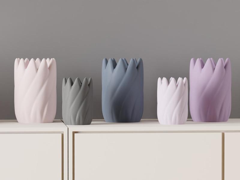 Coiled Vase. Soft Aesthetic vase. Easy Print