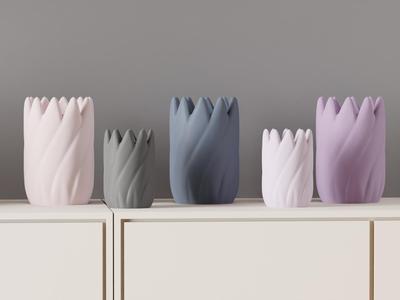 Coiled Vase. Soft Aesthetic vase. Easy Print