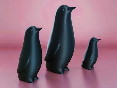 Minimalist Penguin Family