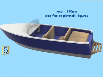 Motorboat to fit Playmobil