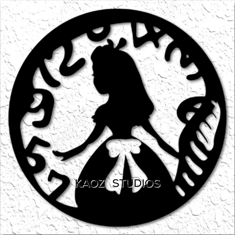 Alice in Wonderland wall art clock wall decor disney decoration fanart