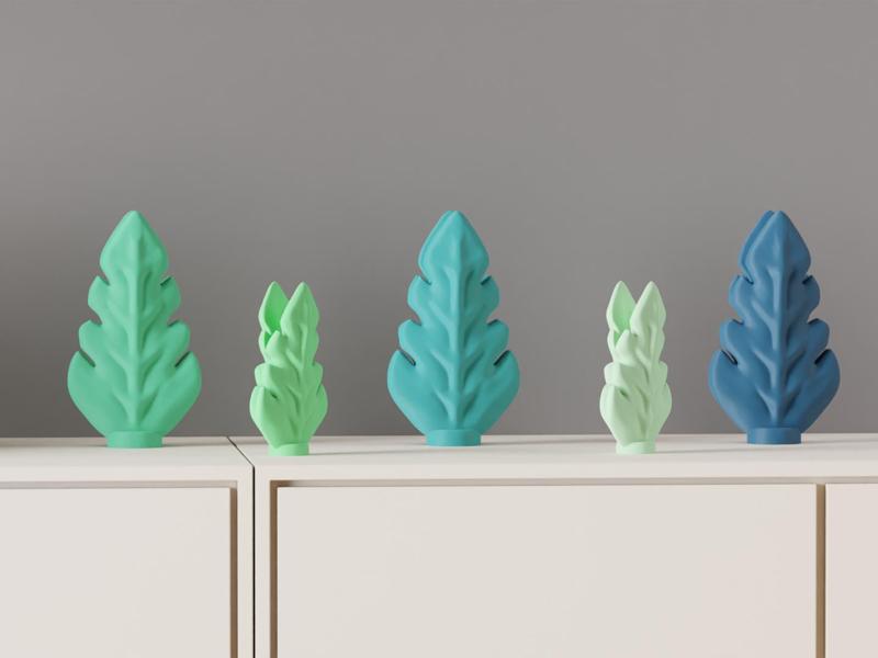 Elegant Vase. Leaf design stem vase.