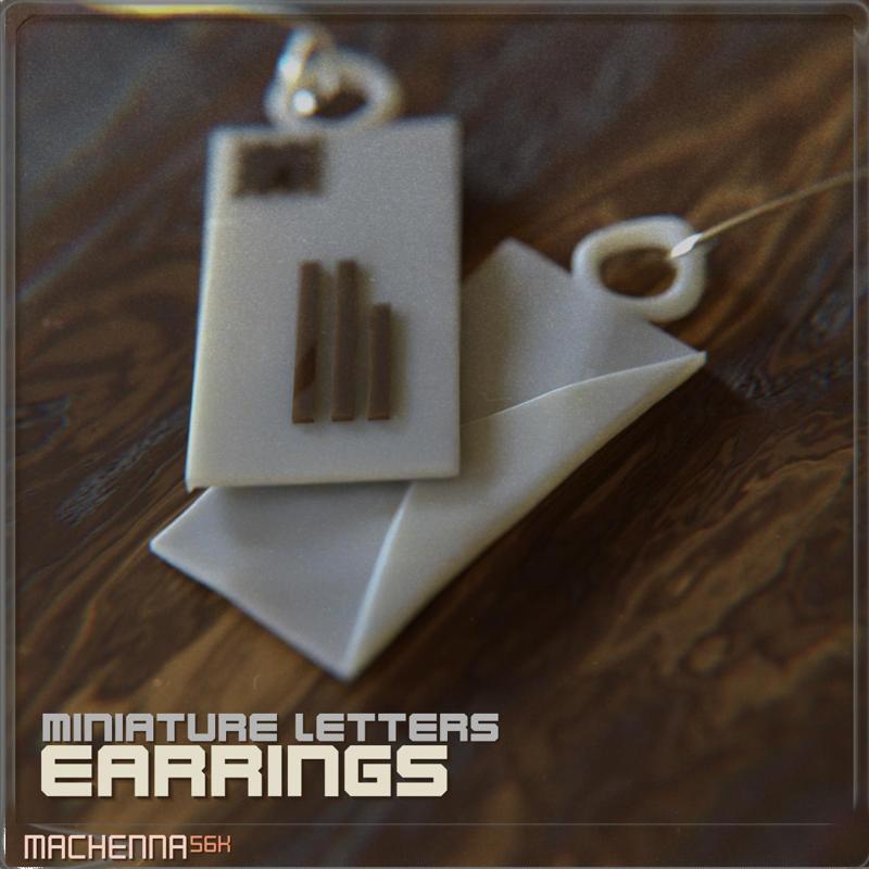 Miniature Letters Earrings Set
