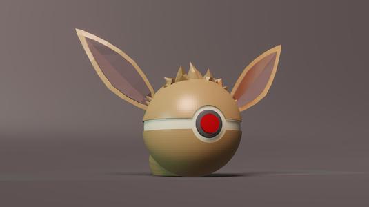 EeveeBall Eevee Themed Pokeball - Fan Art