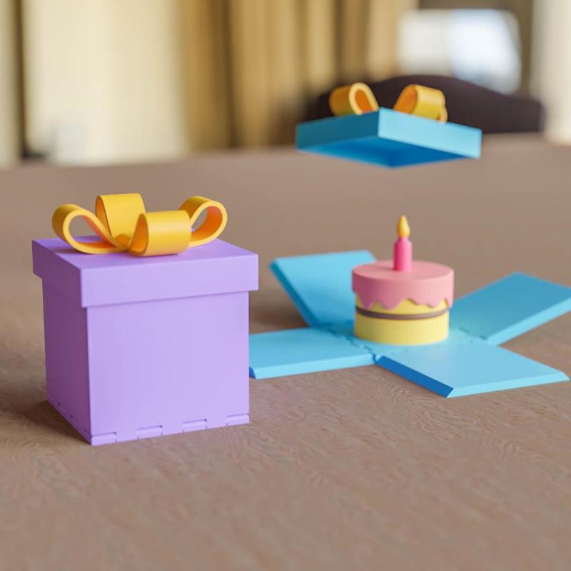 Birthday gift box with cake #PartyThangs