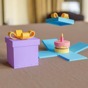 Birthday gift box with cake #PartyThangs