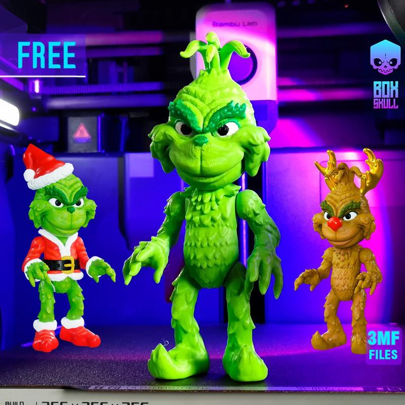GRINCH - ARTICULATED FIGURE, PRINT-IN-PLACE, CUTE, FREE