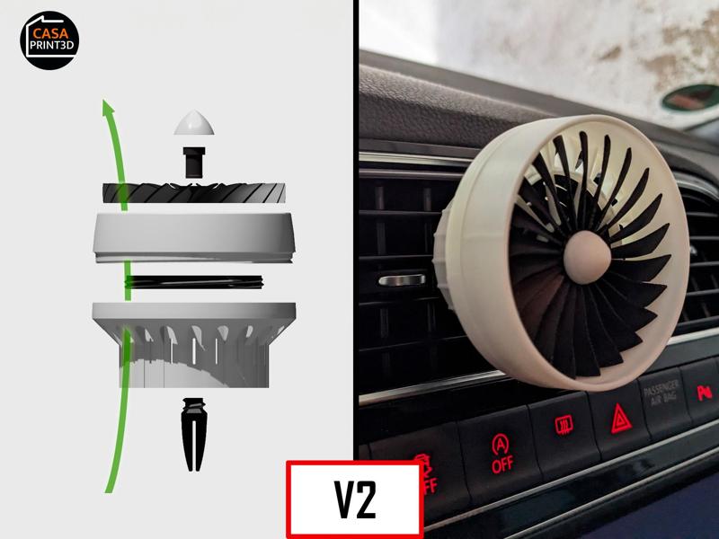Turbofan aroma diffuser - Car vent mini Jet engine