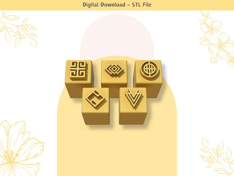 Mini Art Deco Stamps STL File, Digital STL File, Clay Tools