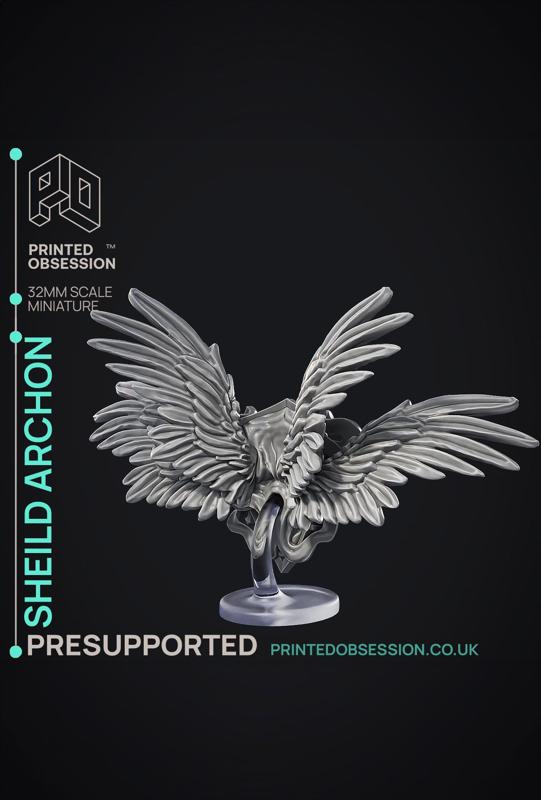 Shield Archon - RP Item & Summon - PRESUPPORTED - Illustrated and Stats - 32mm scale
