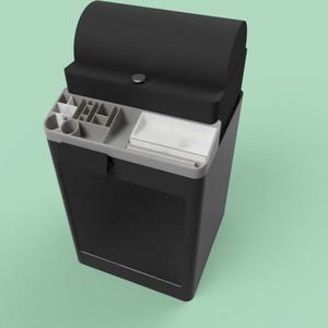 Top Tool Storage for Bambu Printers P1S and P1P - features phone/tablet dock. Also Fits X Series X1C