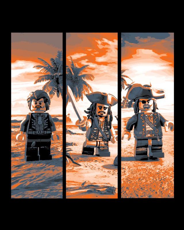 Brick Pirates Stranded on a Desert Island with at least 1 palm tree - set of bookmarks