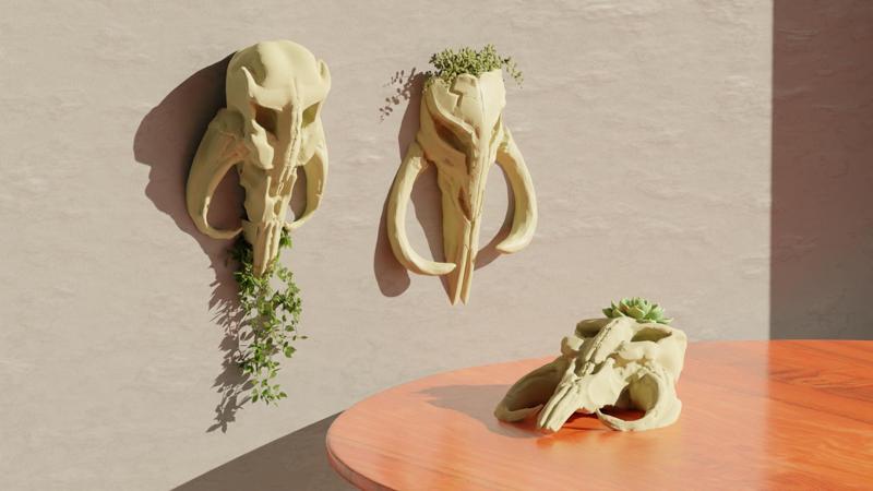 Mythosaur Skull Mandalorian - Star Wars Pot Plant