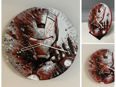 Wall Clock / Wanduhr Iron Man Hueforge Art
