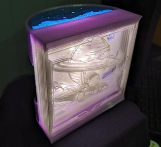 Space Kid Dreams of Jupiter - Shadowbox Nightlight