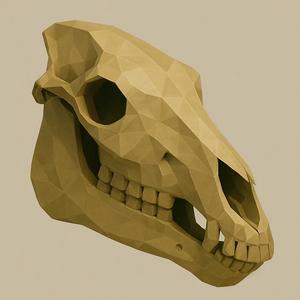 Skull Horse Low Poly   