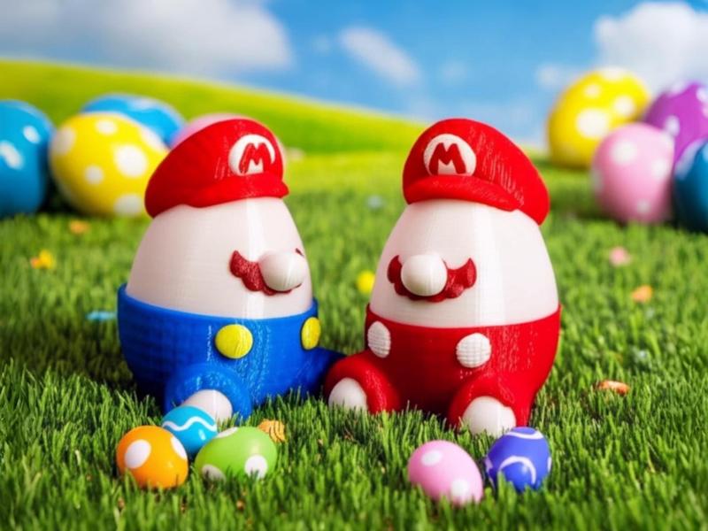 Mario knitted easter egg