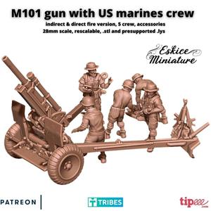 M101 Gun with crew - 28mm