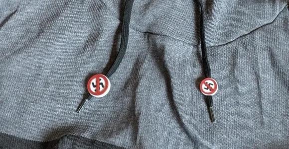 No Fascism Hoodie Drawstring Bead   