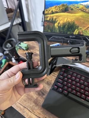Tall Desk Clamp Modular System - Spool Holder, Cup Holder, Headphone Stand all in one desk clamp