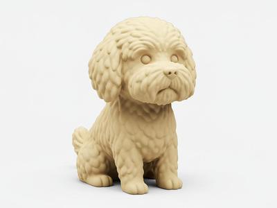 Mini Cute Golden Doodle Figurine