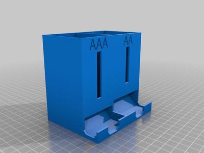 Battery dispenser dual : AAA & AA - Slightly higher AAA shelf
