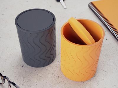 Desk Bin / Trash Can - Swing Lid - Pattern