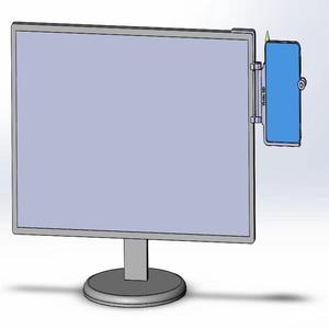 Flexible mobilephone/cellphone mount on computer monitor